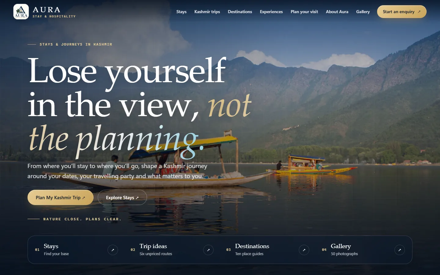 Aura Stay & Hospitality homepage